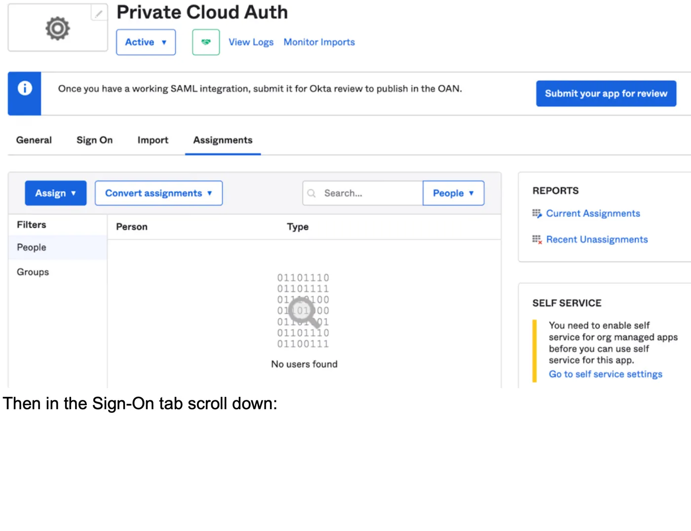 Assign groups and users to the Polygraph SAML app