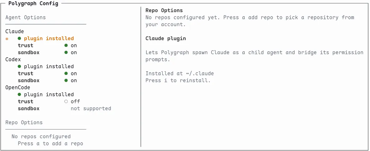 Polygraph Config TUI